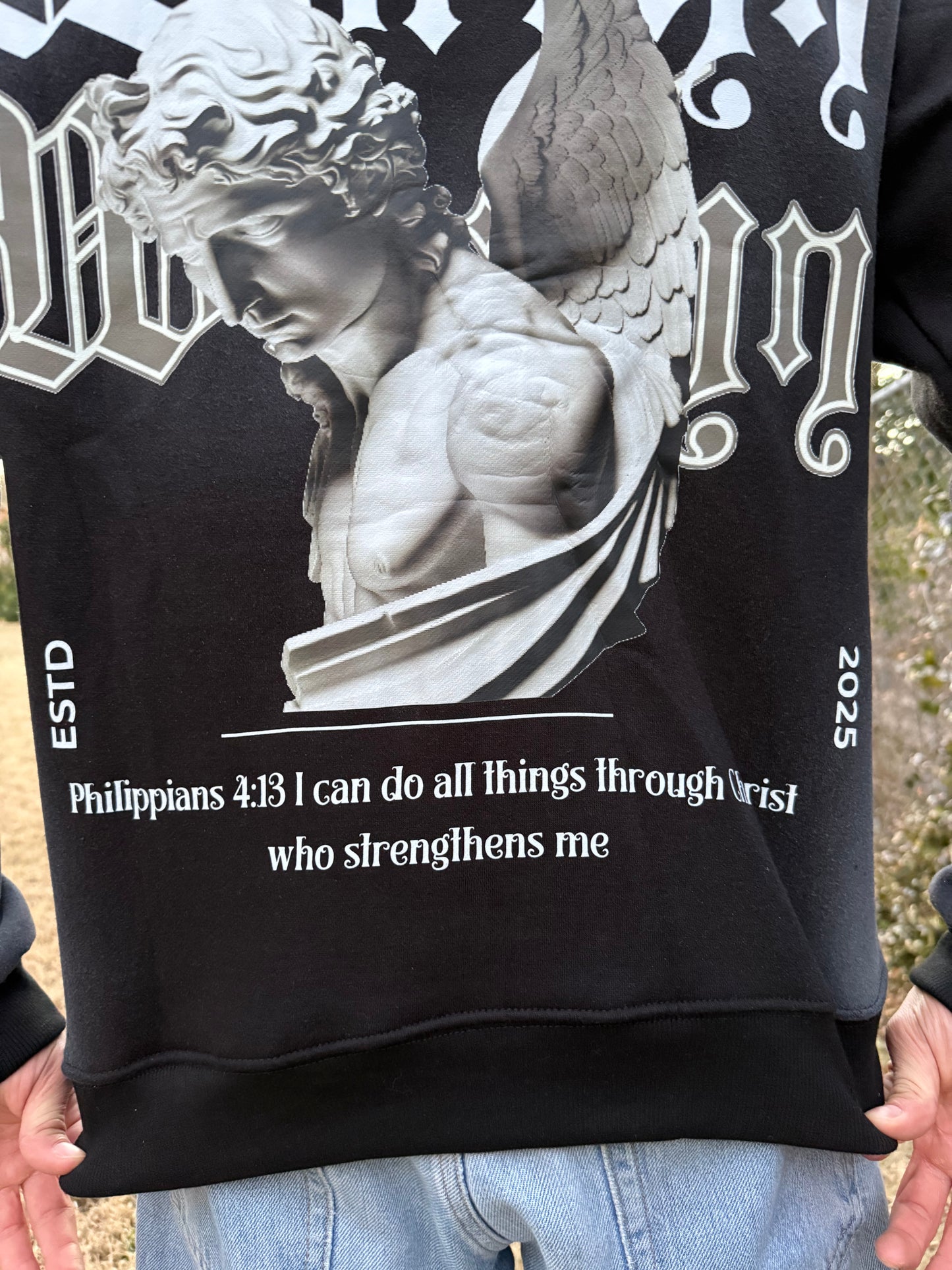 Black Worthy Hoodie Philippians 4:13