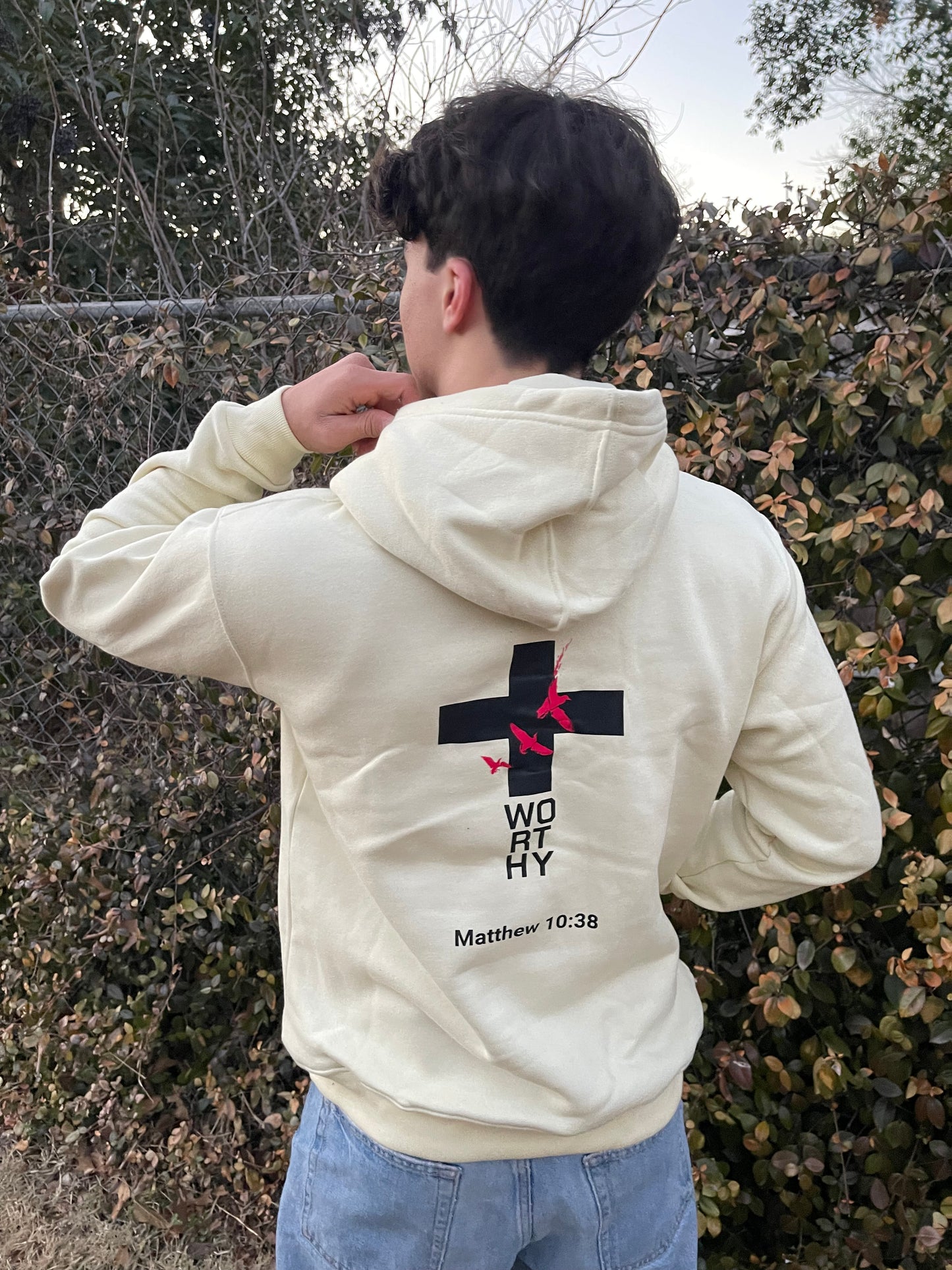 Cream Color Worthy Hoodie