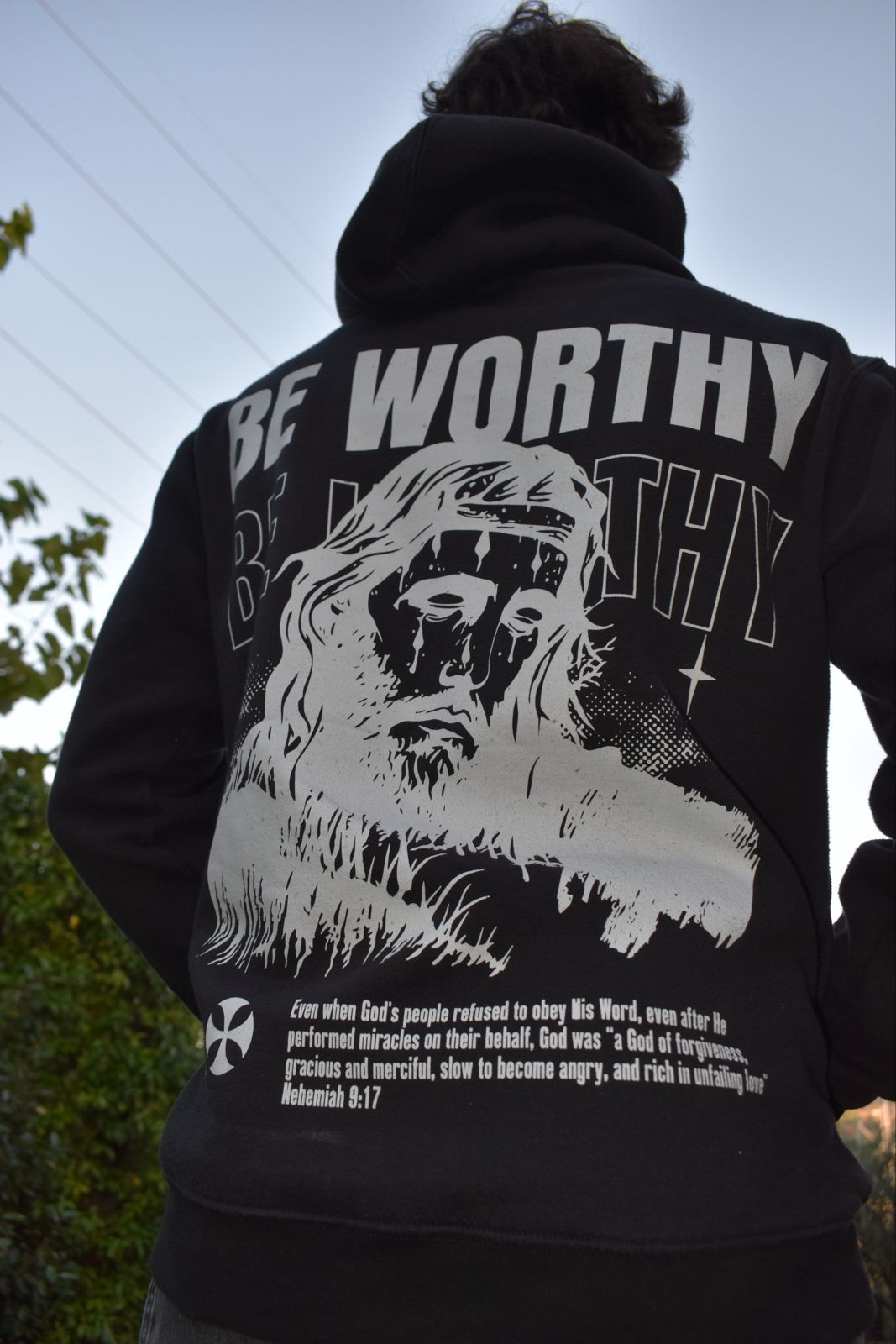 Black Worthy Hoodie Nehemiah 9:17